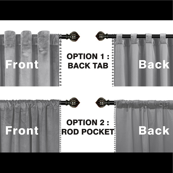 Zhaofeng 42”x95” Pom Pom Velvet Curtains in gray - Picture 14 of 16